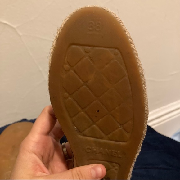 Chanel Black Leather Platform Espadrille Flats 8 - Picture 7 of 7